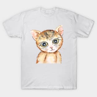 cute baby cat pussy watercolor T-Shirt